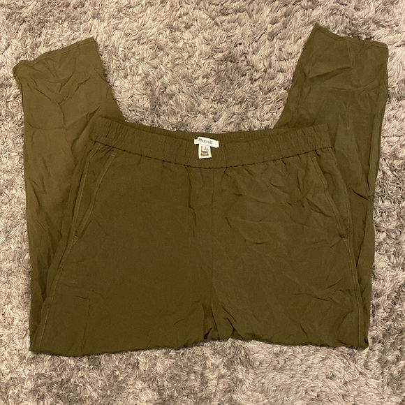 Madewell Dolphin Hem Track Trousers, Olive - Picture 4 of 6